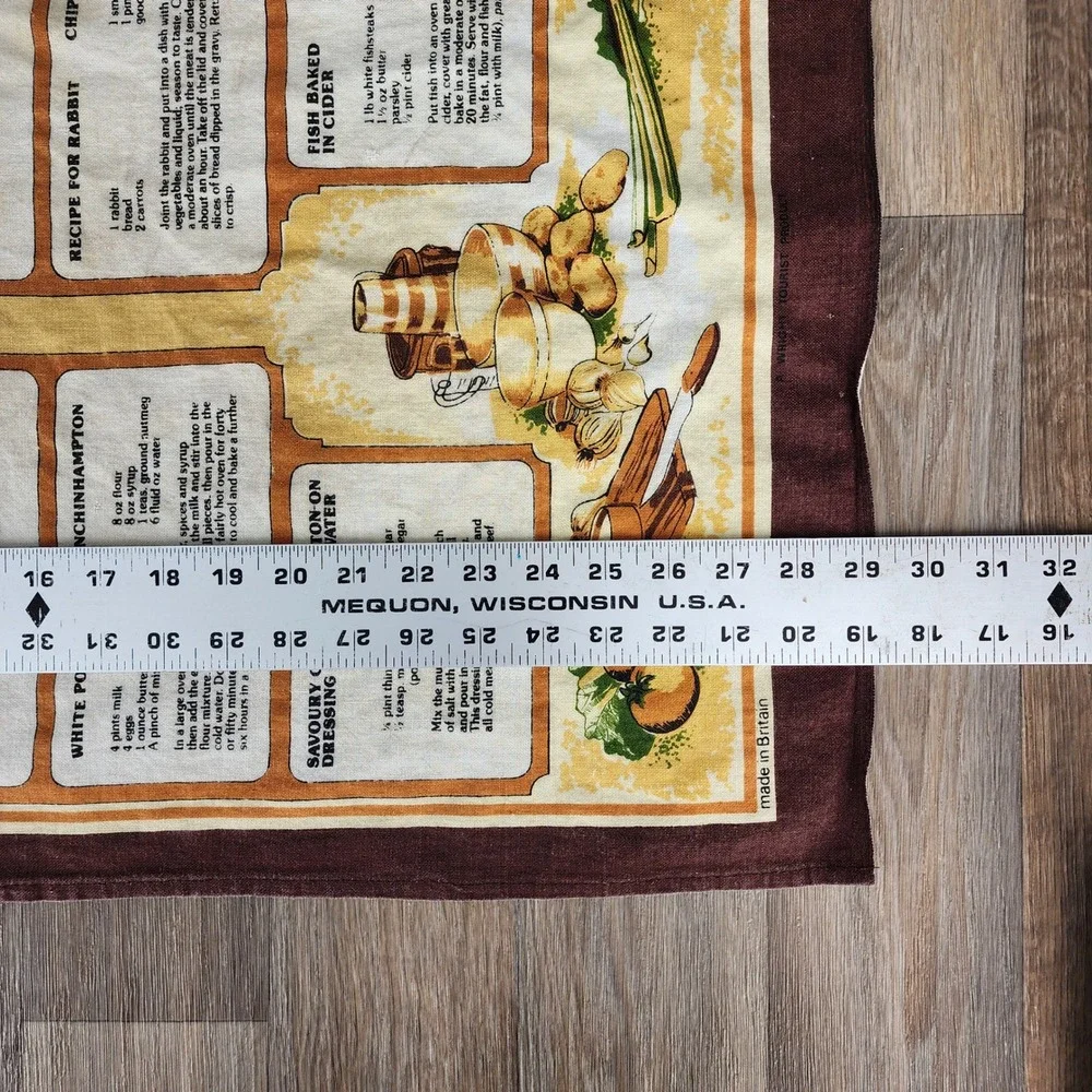 Old Cotswold Recipes Kitchen Tea‎ Towel Made in Britain Cotton Vintage British